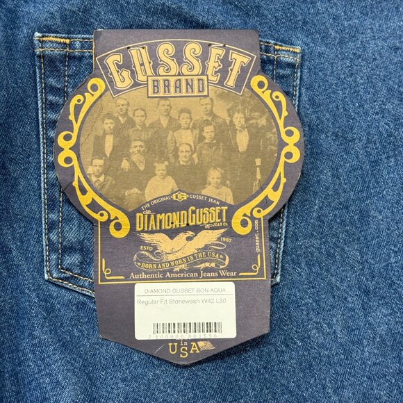 Diamond Gusset Blue Jeans Mens 42 x 30 NWT Stonewash Regular Western Denim USA - Picture 14 of 16